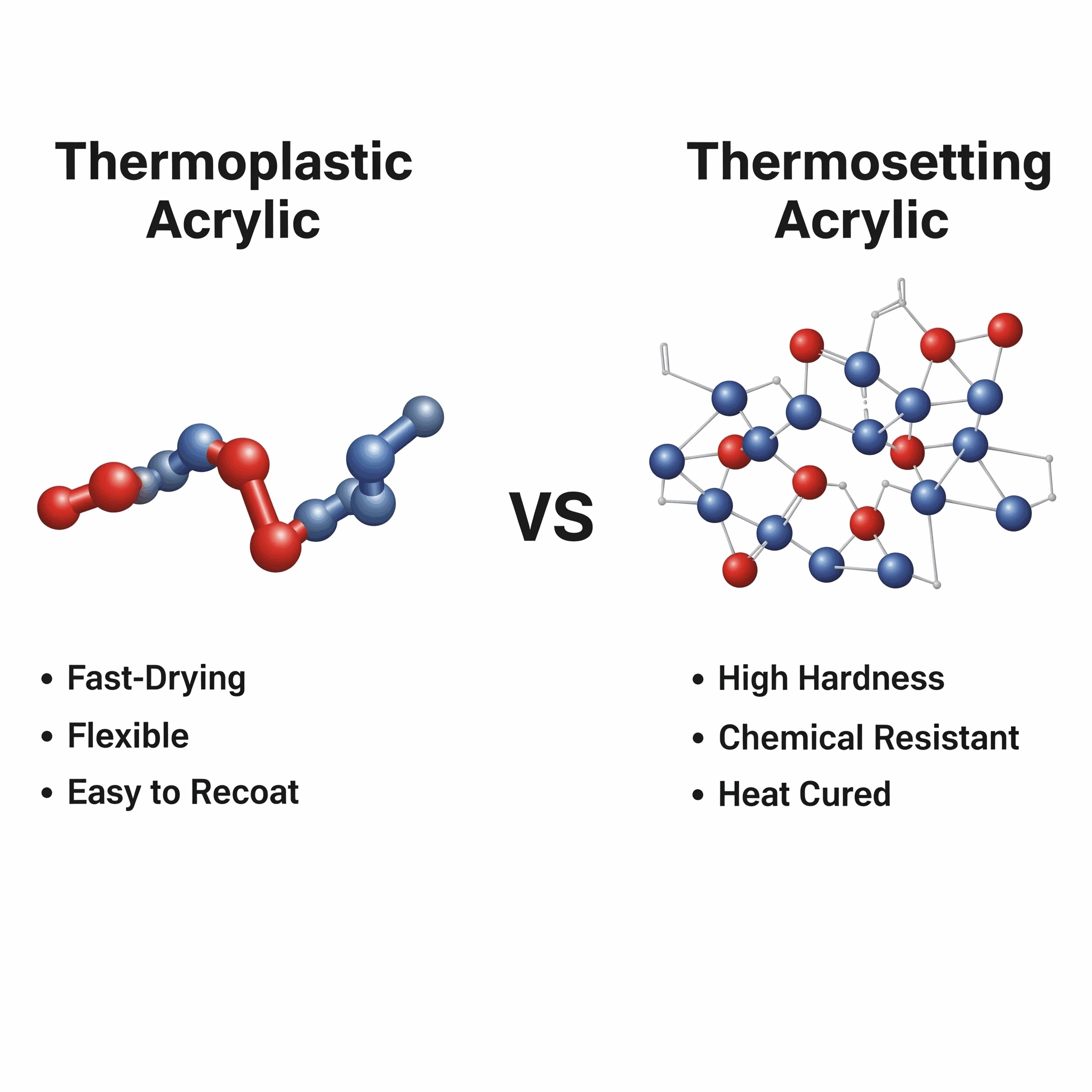 Thermoplastic vs. Thermosetting Acrylics
