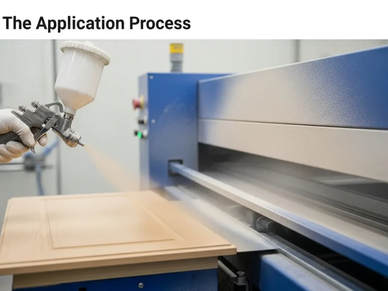 Industrial spray application of a waterborne coating
